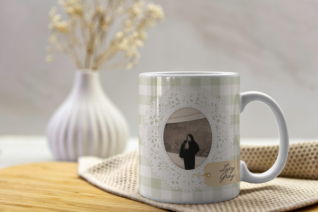 Custom Photo Mug - Doily Lace Photo