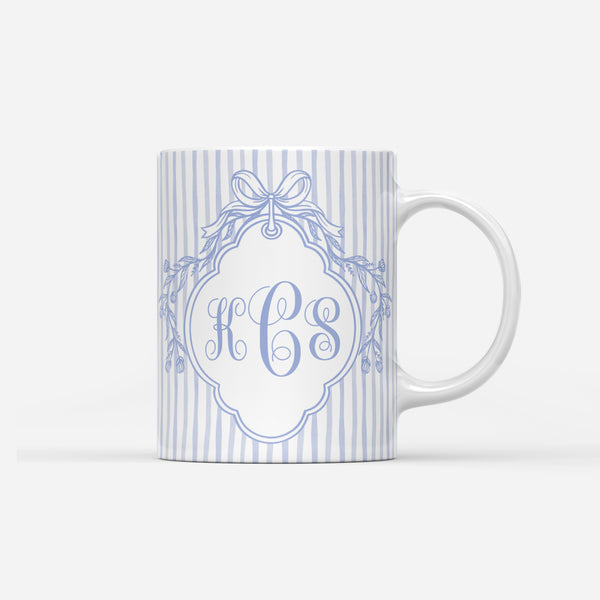 Custom Mug - Striped Crest Monogram