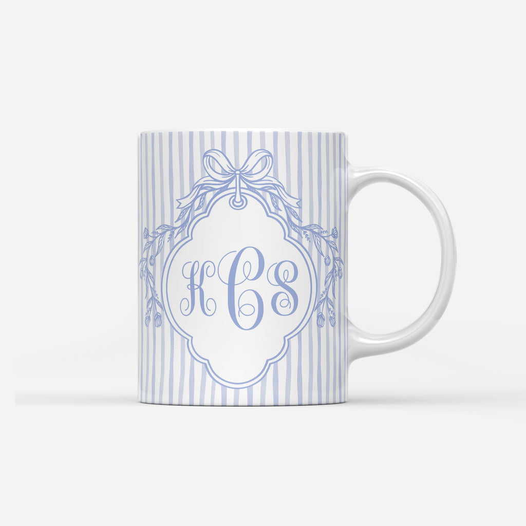 Custom Mug - Striped Crest Monogram