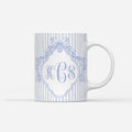 Custom Mug - Striped Crest Monogram